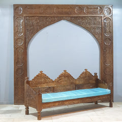 Mughal Garden Hand Carved Solid Wood Daybed Sofa D14