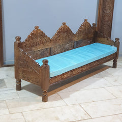 Mughal Garden Hand Carved Solid Wood Daybed Sofa D14