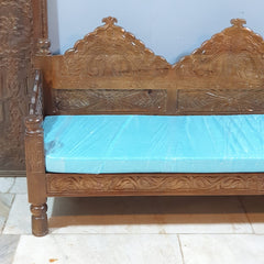Mughal Garden Hand Carved Solid Wood Daybed Sofa D14