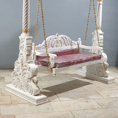 Indian Furniture Hand Carved Solid Hard Wood Swing Set