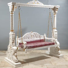 Indian Furniture Hand Carved Solid Hard Wood Swing Set