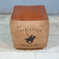 Polo Charleston Aged Leather Brown Ottoman