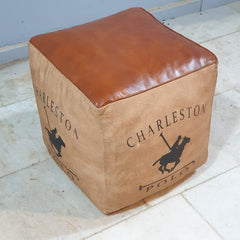 Polo Charleston Aged Leather Brown Ottoman