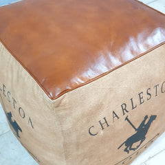 Polo Charleston Aged Leather Brown Ottoman