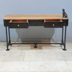 Industrial Pipe Fittings Slim 2 Drawers Sofa Console Table Steampunk