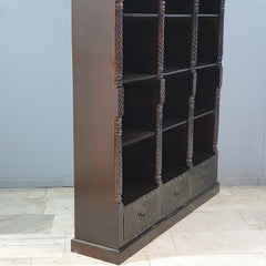 Mehrab Indian Hand Carved Solid Wood Bookshelf B43