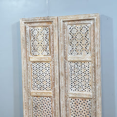 Indian Vintage Antique Hand Carved Solid Wooden Carved 2 x panels 31