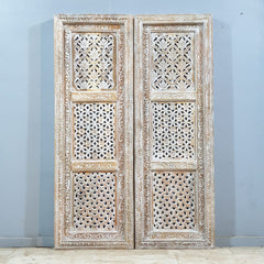 Indian Vintage Antique Hand Carved Solid Wooden Carved 2 x panels 31