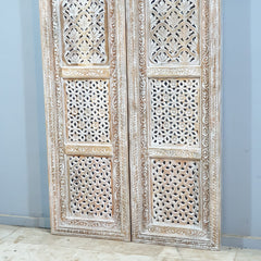 Indian Vintage Antique Hand Carved Solid Wooden Carved 2 x panels 31