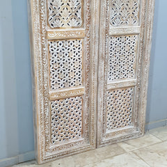 Indian Vintage Antique Hand Carved Solid Wooden Carved 2 x panels 31