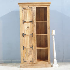 Elizabethan Classic Reclaimed Wood 8 Shelf Bookcase With Door B42