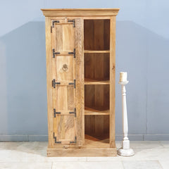 Elizabethan Classic Reclaimed Wood 8 Shelf Bookcase With Door B42