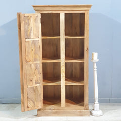 Elizabethan Classic Reclaimed Wood 8 Shelf Bookcase With Door B42