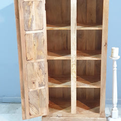 Elizabethan Classic Reclaimed Wood 8 Shelf Bookcase With Door B42