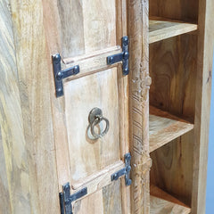 Elizabethan Classic Reclaimed Wood 8 Shelf Bookcase With Door B42