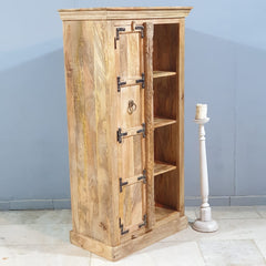 Elizabethan Classic Reclaimed Wood 8 Shelf Bookcase With Door B42