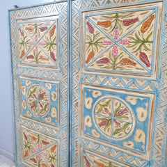 Indian Vintage Antique Hand Carved Solid Wooden Double Barn Door 30