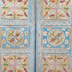 Indian Vintage Antique Hand Carved Solid Wooden Double Barn Door 30