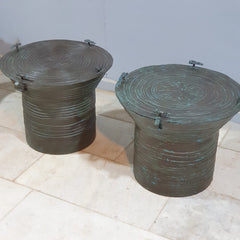 Authentic Vintage Iron Drum Coffee Table 59 x 59 x 47 cm