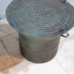 Authentic Vintage Iron Drum Coffee Table 59 x 59 x 47 cm