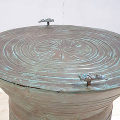 Authentic Vintage Iron Drum Coffee Table 59 x 59 x 47 cm