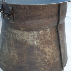 Authentic Vintage Iron Drum Coffee Table