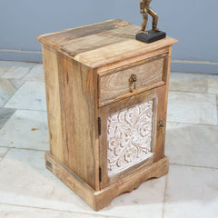 The Attic Jodhpur Solid Wood Bedside Table Natural 40x35x60 cm