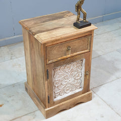The Attic Jodhpur Solid Wood Bedside Table Natural 40x35x60 cm