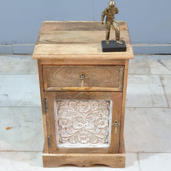 The Attic Jodhpur Solid Wood Bedside Table Natural 40x35x60 cm