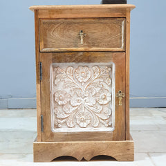 The Attic Jodhpur Solid Wood Bedside Table Natural 40x35x60 cm