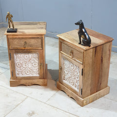 The Attic Jodhpur Solid Wood Bedside Table Natural 40x35x60 cm