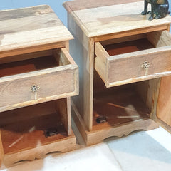 The Attic Jodhpur Solid Wood Bedside Table Natural 40x35x60 cm