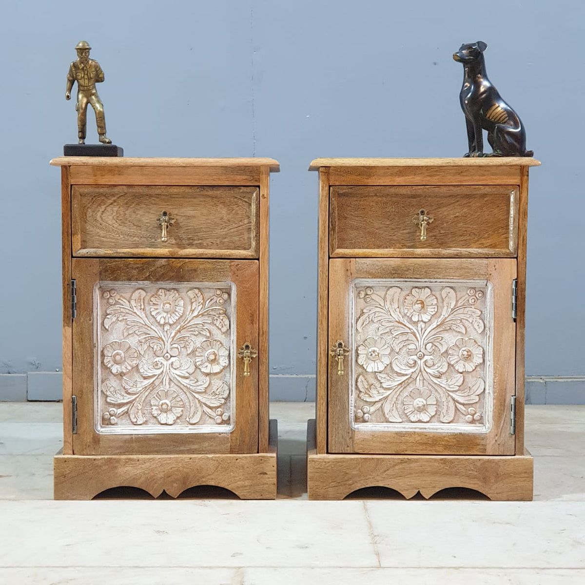 The Attic Jodhpur Solid Wood Bedside Table Natural 40x35x60 cm