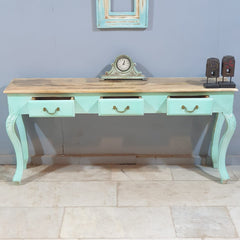 Antique handcarved French Colonial Hall Table 165CM - Turquoise