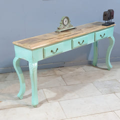 Antique handcarved French Colonial Hall Table 165CM - Turquoise