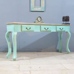 Antique handcarved French Colonial Hall Table 165CM - Turquoise