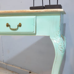 Antique handcarved French Colonial Hall Table 165CM - Turquoise