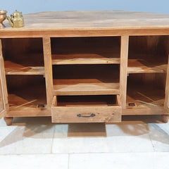 French Arch Style Hand Carved Solid Wood TV Unit 66