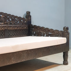 Mughal Garden Hand Carved Balinese Daybed 206X90X87 cm