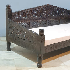 Mughal Garden Hand Carved Balinese Daybed 206X90X87 cm