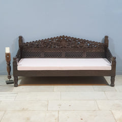 Mughal Garden Hand Carved Balinese Daybed 180X80X85 cm