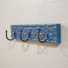 Indian Handmade Carved Solid Wood Wall Hanger 30x7x7 cm