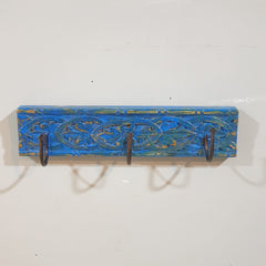 Indian Handmade Carved Solid Wood Wall Hanger 30x7x7 cm