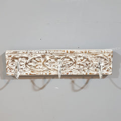 Indian Handmade Carved Solid Wood Wall Hanger 30x7x7 cm