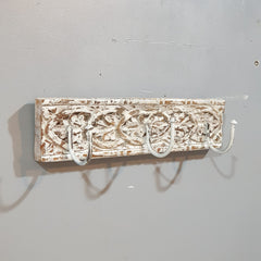 Indian Handmade Carved Solid Wood Wall Hanger 30x7x7 cm