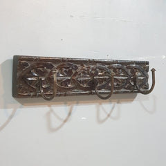Indian Handmade Carved Solid Wood Wall Hanger 30x7x7 cm