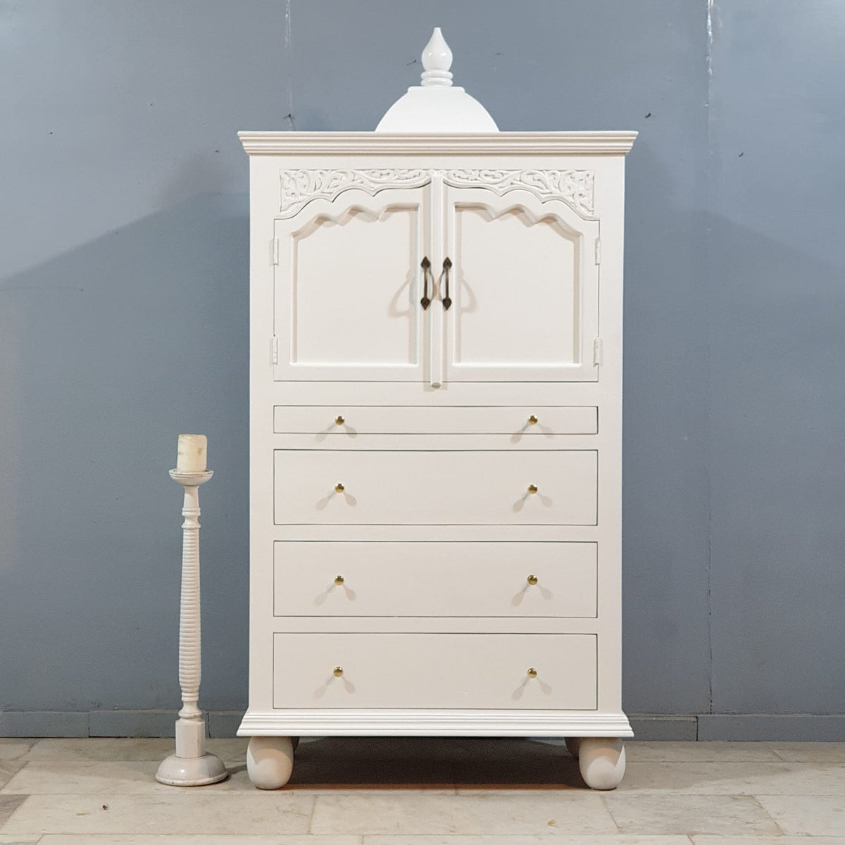 Indian Hand Carved  Solid Mango Wood Home Temple 100x50x185 cm