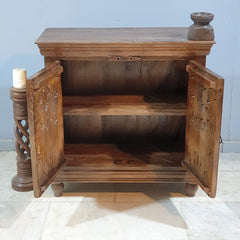 Indian Furniture Hand Carved Solid Wood Cabinet 90x40x90 Cm