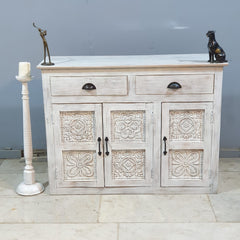Indian Hand Carved Solid Wooden Sideboard C66