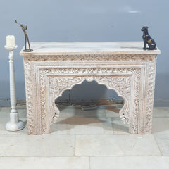 Indian Mehrab Hand Carved Hall Console Table 120X40X80 cm